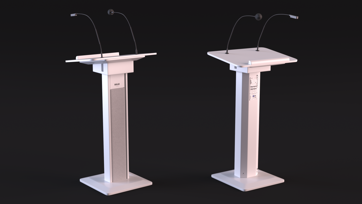 3D model Portable Lectern System Ahuja ASL-3000R White