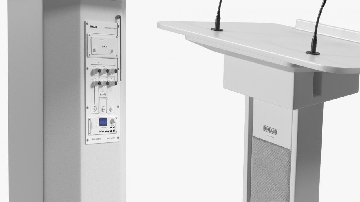 3D model Portable Lectern System Ahuja ASL-3000R White