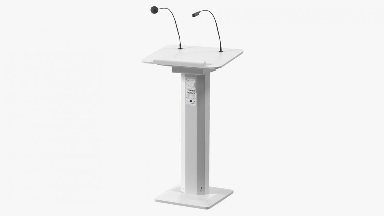 3D model Portable Lectern System Ahuja ASL-3000R White