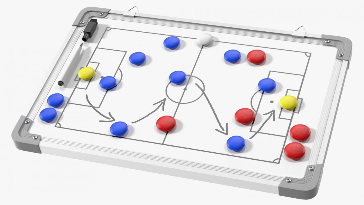 3D model Football Coaching Board with Game Tactics Fur