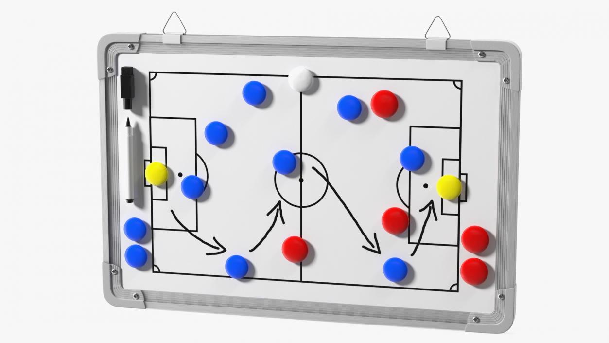 3D model Football Coaching Board with Game Tactics Fur