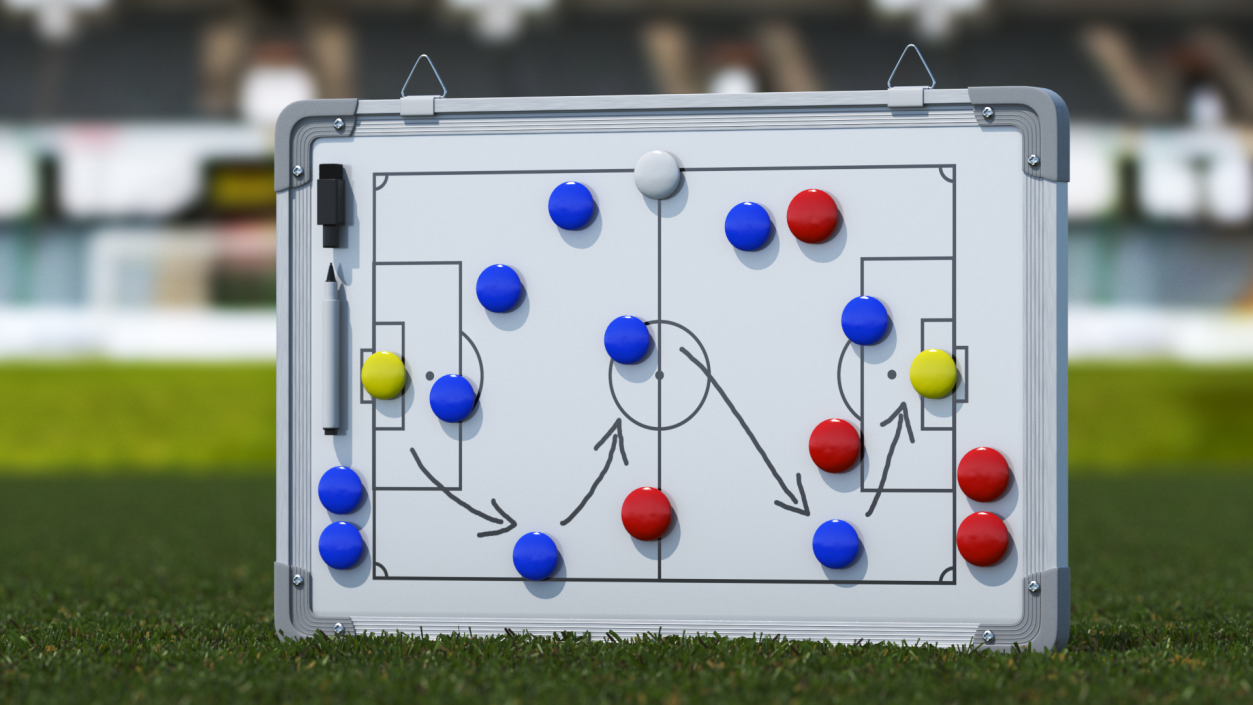 3D model Football Coaching Board with Game Tactics Fur