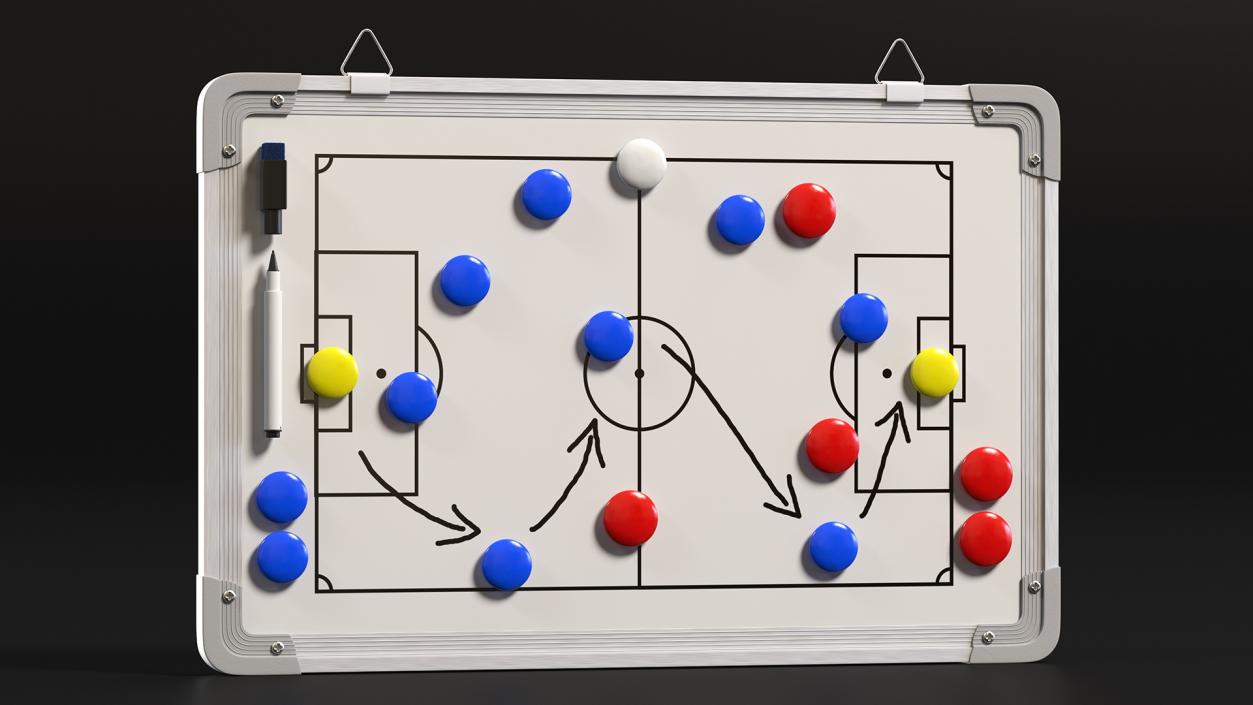 3D model Football Coaching Board with Game Tactics Fur