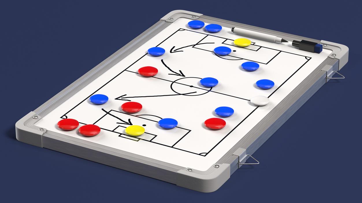 3D model Football Coaching Board with Game Tactics Fur