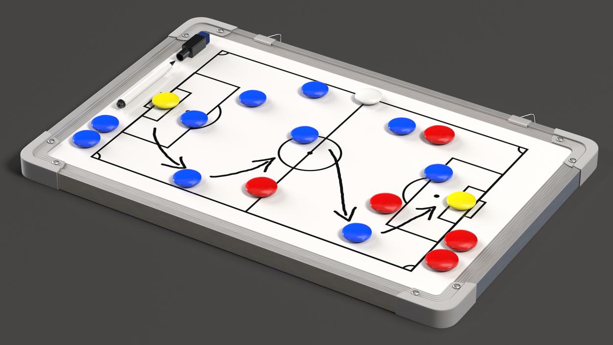 3D model Football Coaching Board with Game Tactics Fur