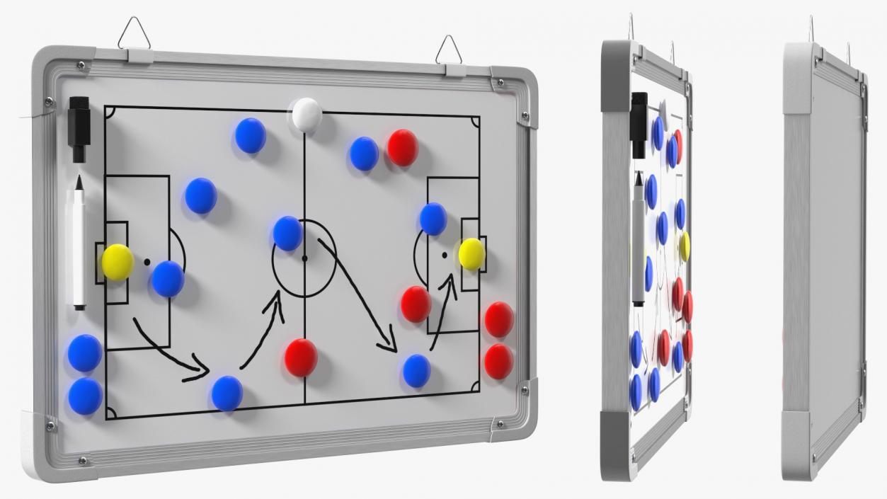 3D model Football Coaching Board with Game Tactics Fur