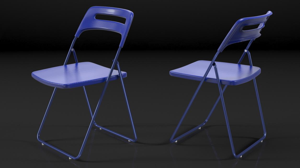 3D Plastic Folding Chair Blue