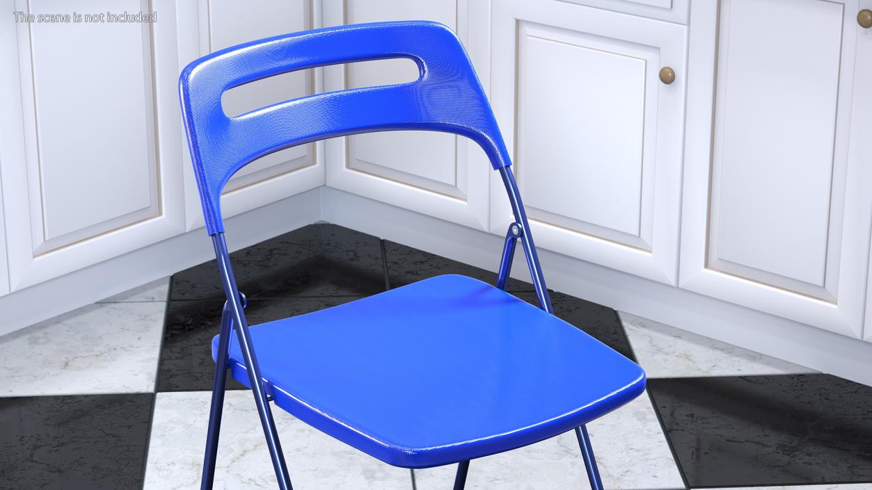 3D Plastic Folding Chair Blue