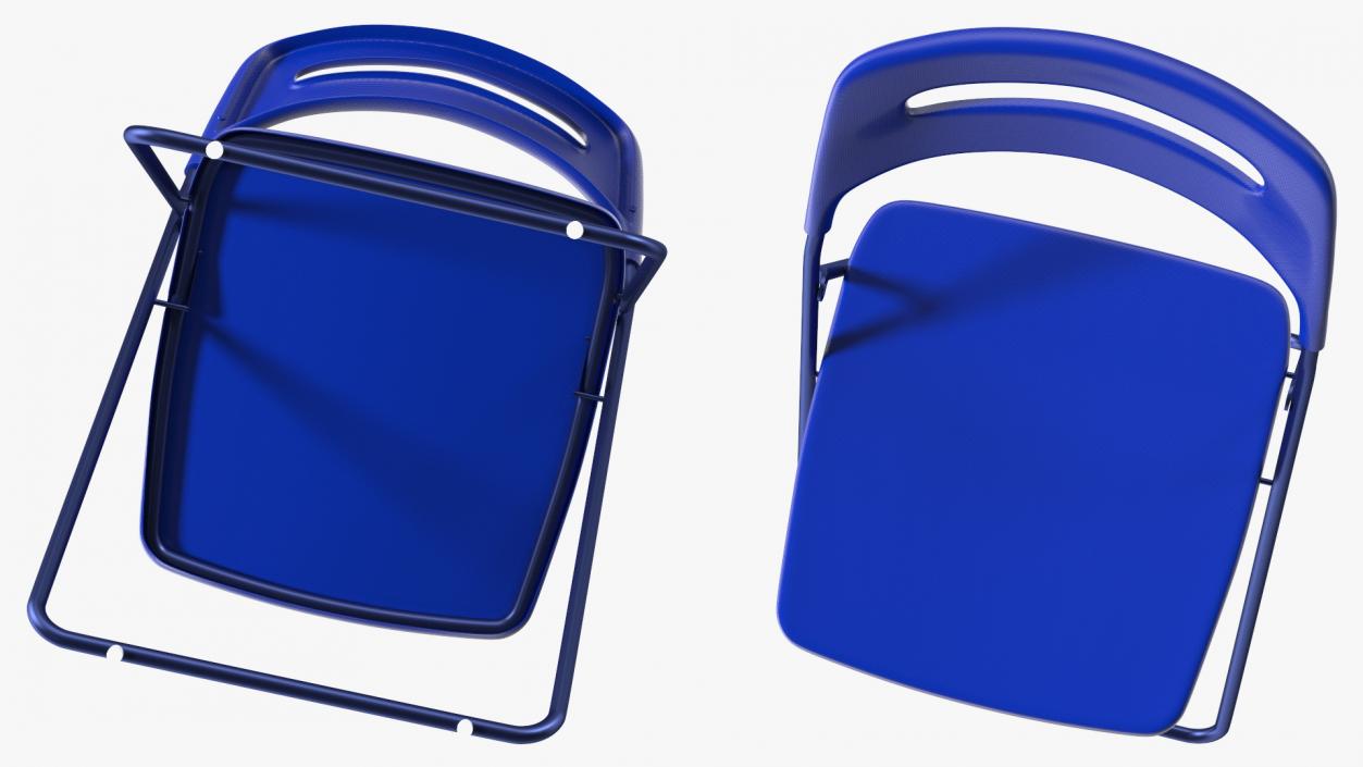 3D Plastic Folding Chair Blue