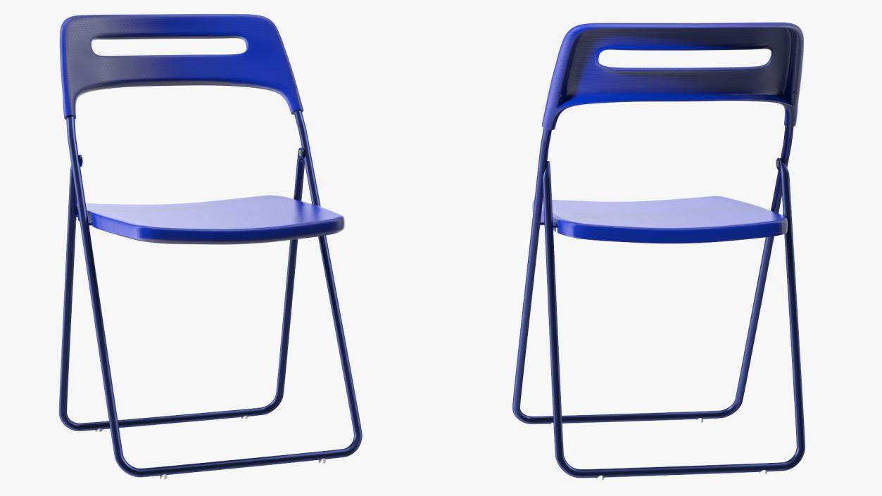 3D Plastic Folding Chair Blue