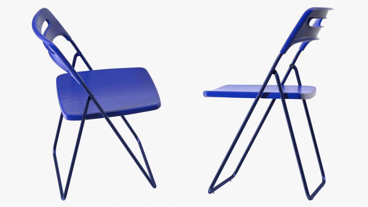 3D Plastic Folding Chair Blue