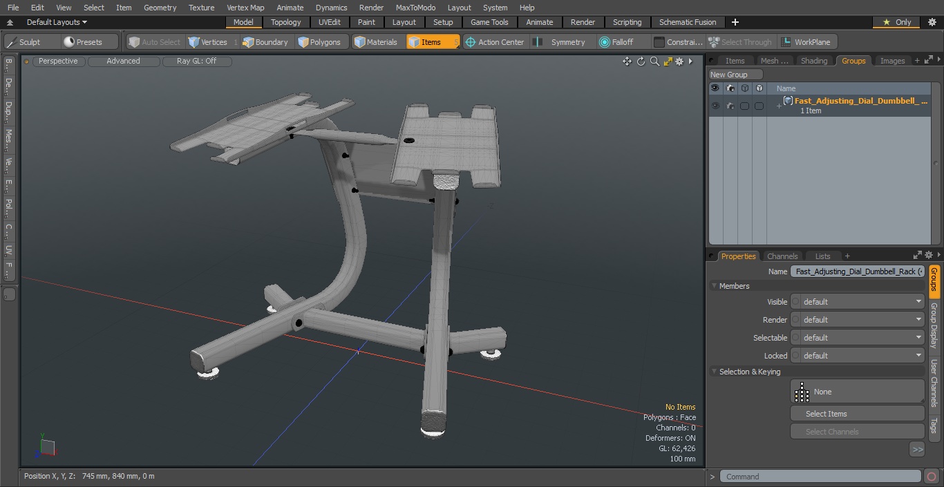 3D Fast Adjusting Dial Dumbbell Rack model