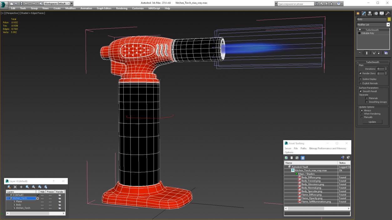 3D Kitchen Torch model