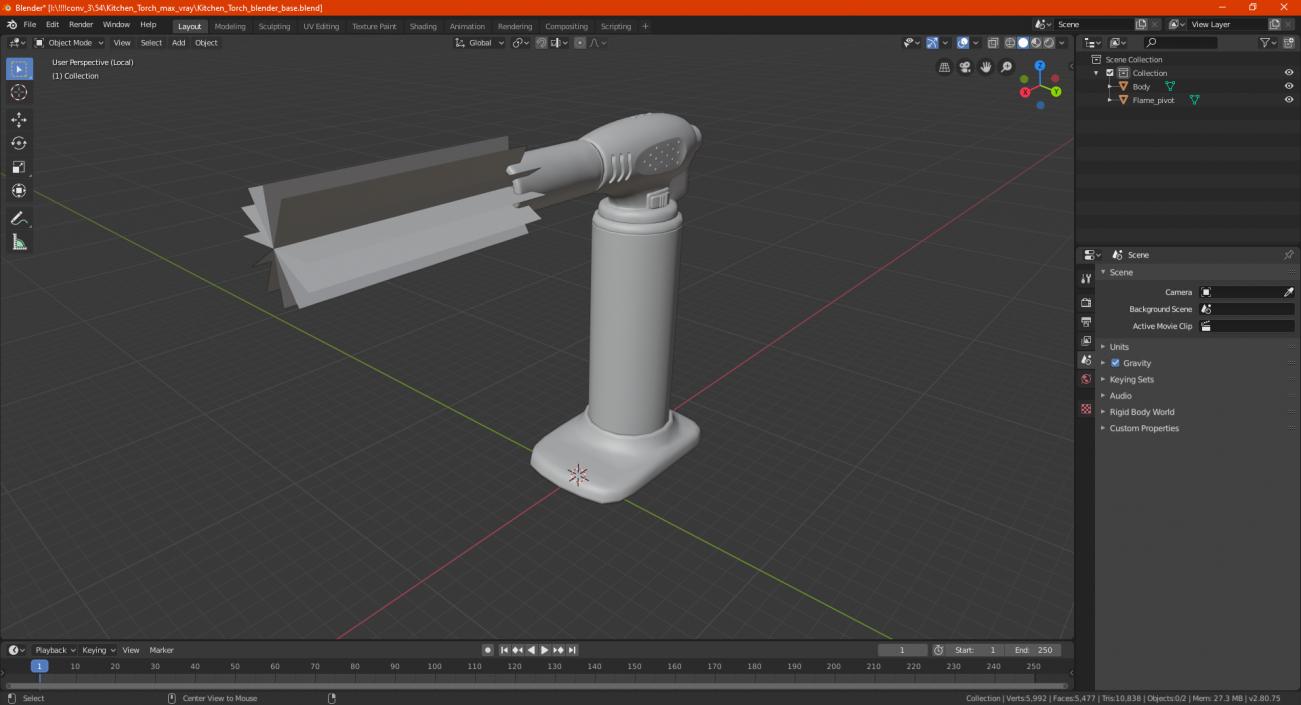 3D Kitchen Torch model