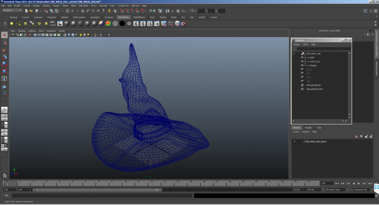 3D Old Witch Hat model