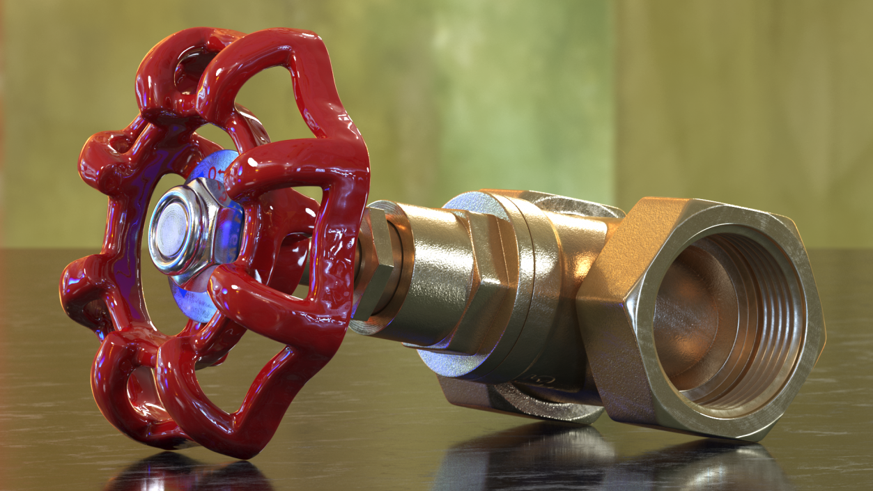 Bronze Water Globe Valve 3D model