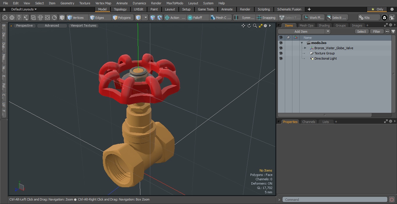 Bronze Water Globe Valve 3D model