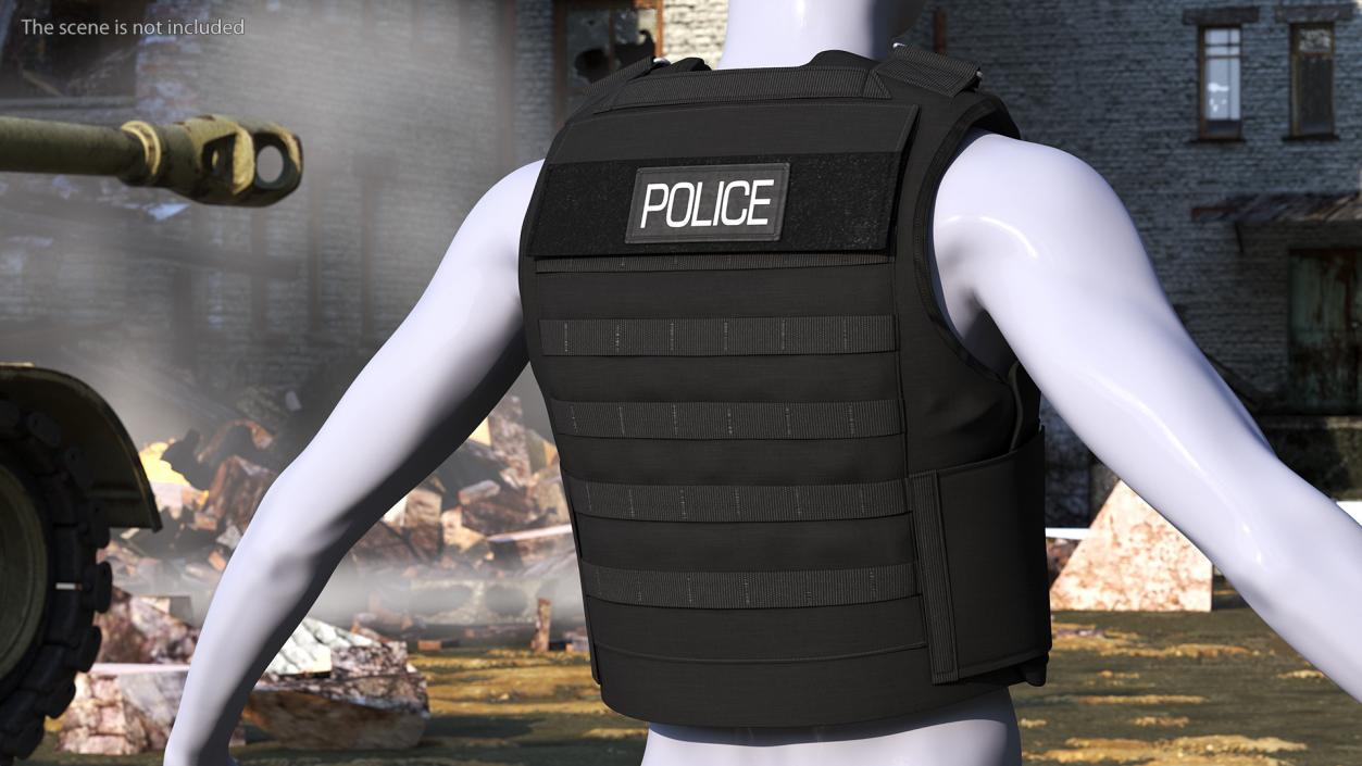 3D Police Black Body Armor Carrier