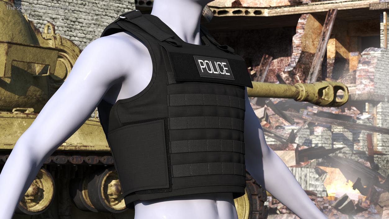 3D Police Black Body Armor Carrier