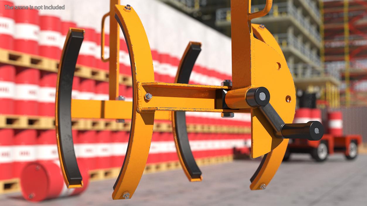 Crane Mounted Drum Lifter and Rotator Rigged 3D model