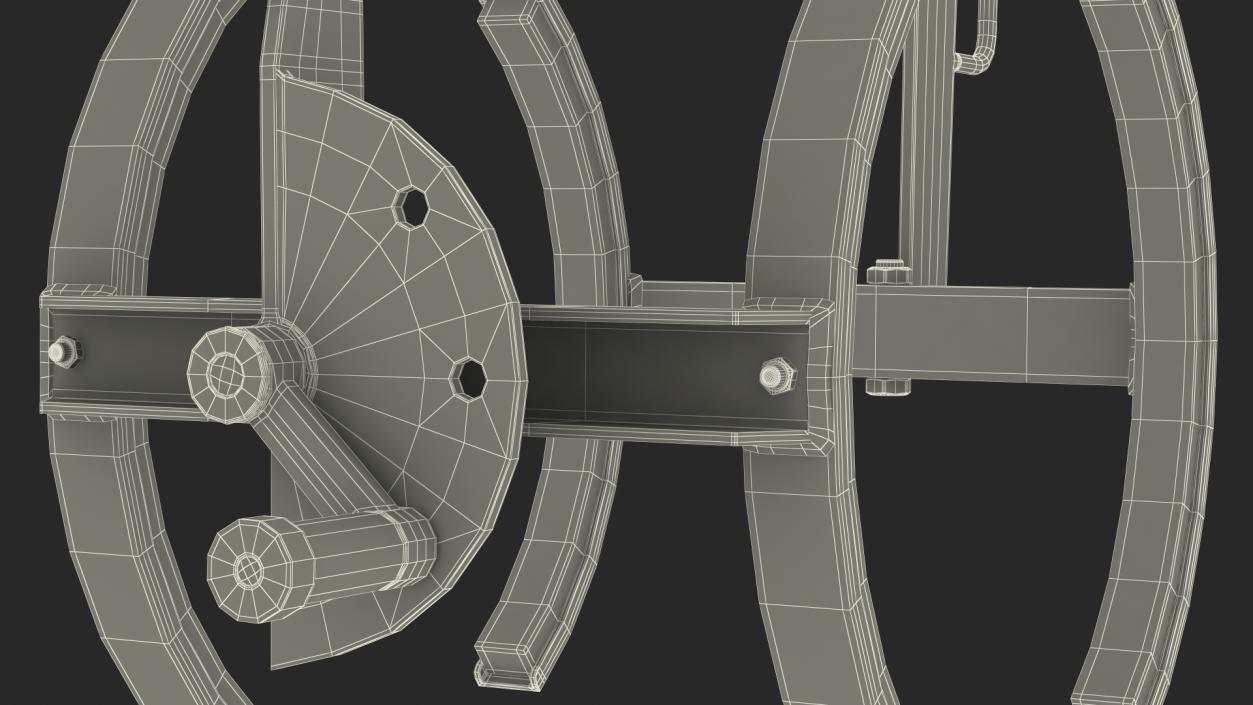 Crane Mounted Drum Lifter and Rotator Rigged 3D model