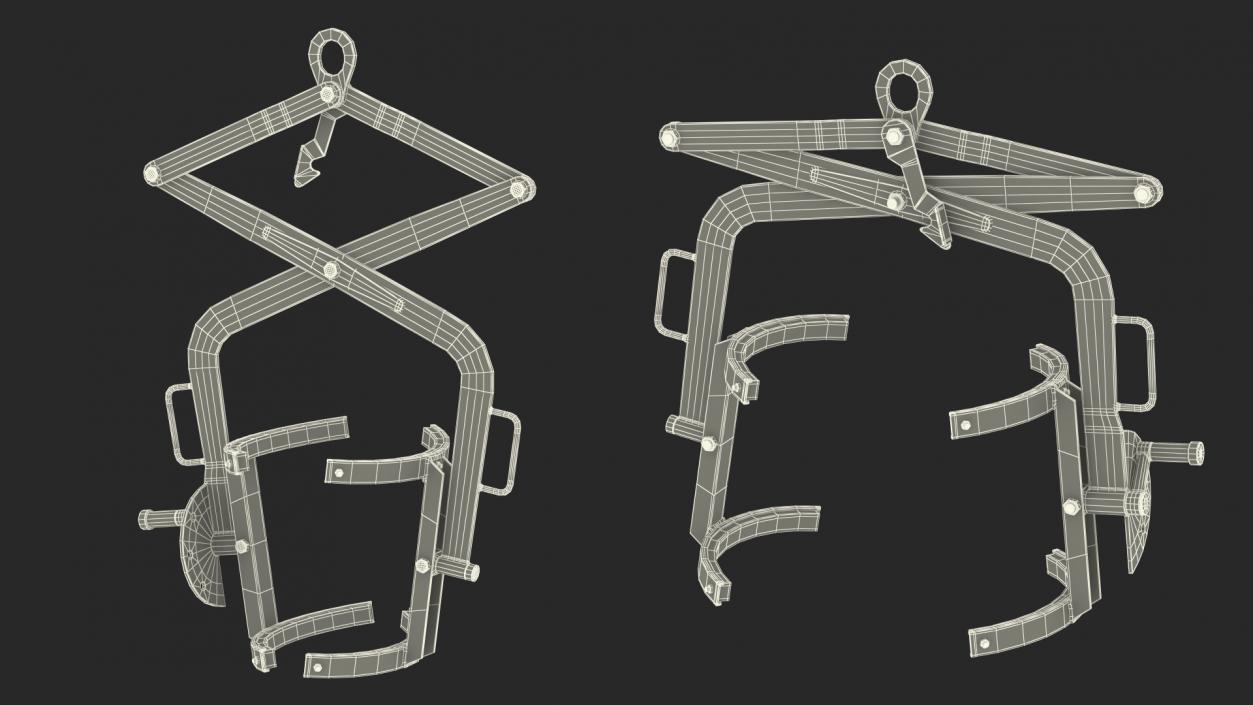 Crane Mounted Drum Lifter and Rotator Rigged 3D model