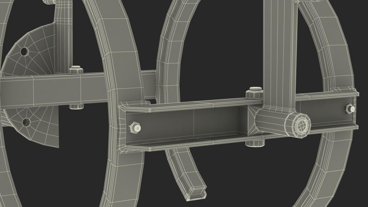 Crane Mounted Drum Lifter and Rotator Rigged 3D model