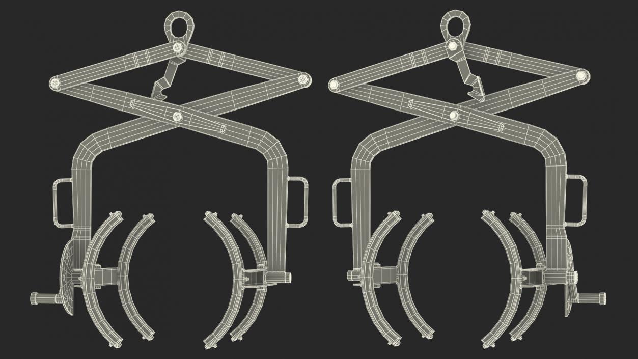 Crane Mounted Drum Lifter and Rotator Rigged 3D model