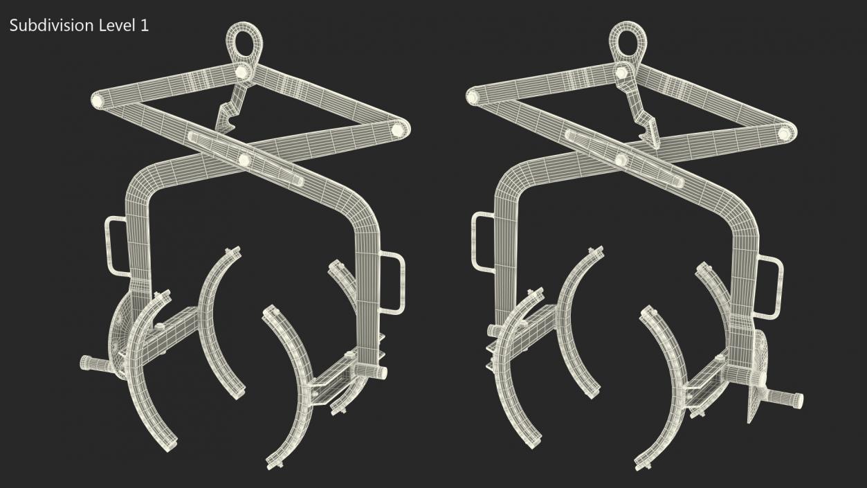 Crane Mounted Drum Lifter and Rotator Rigged 3D model