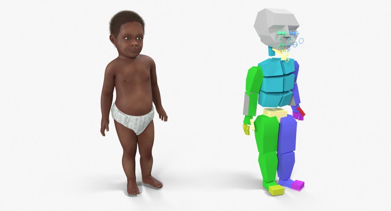 3D Small Baby Boys Rigged Collection model