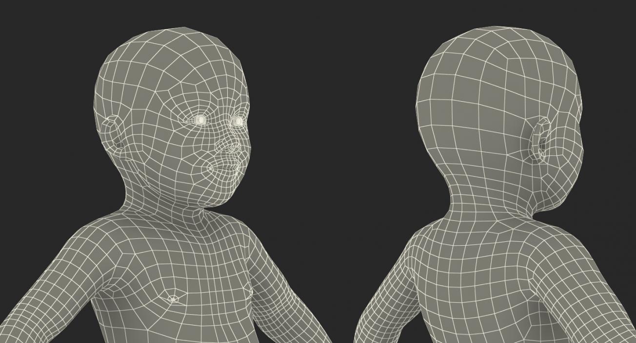 3D Small Baby Boys Rigged Collection model