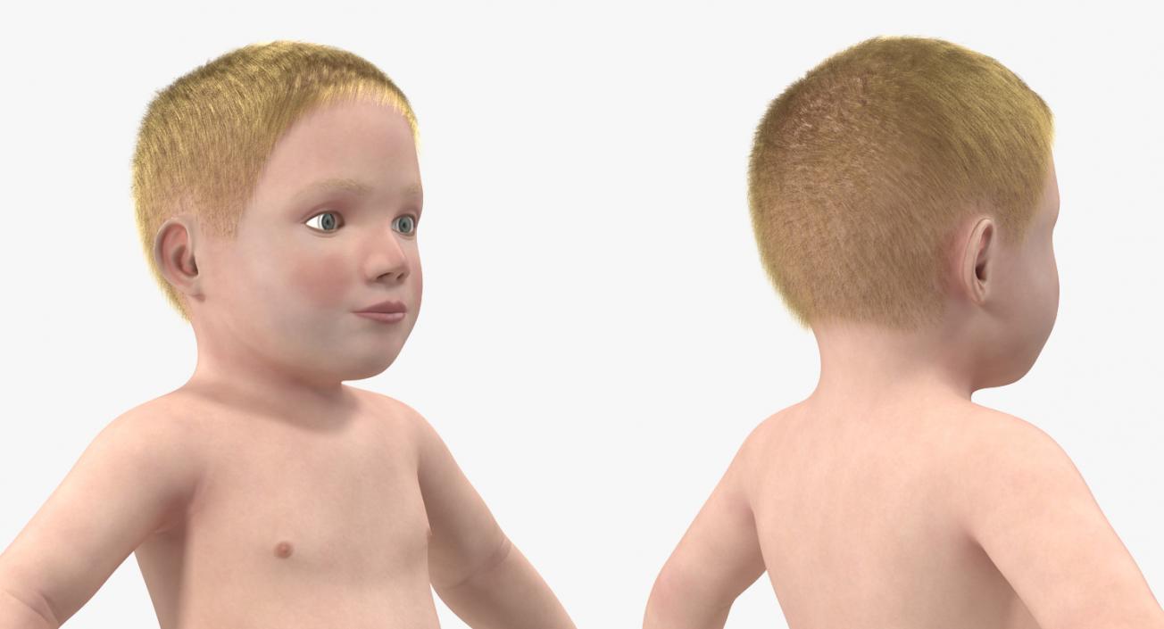 3D Small Baby Boys Rigged Collection model