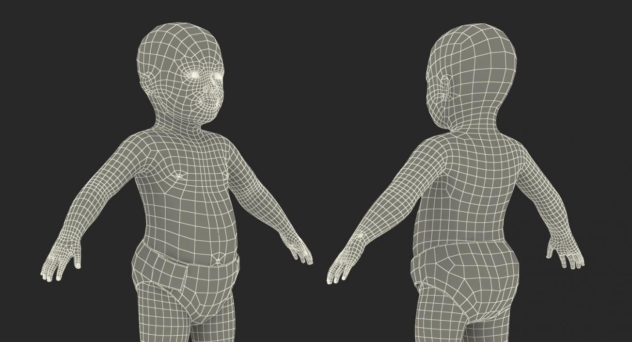 3D Small Baby Boys Rigged Collection model