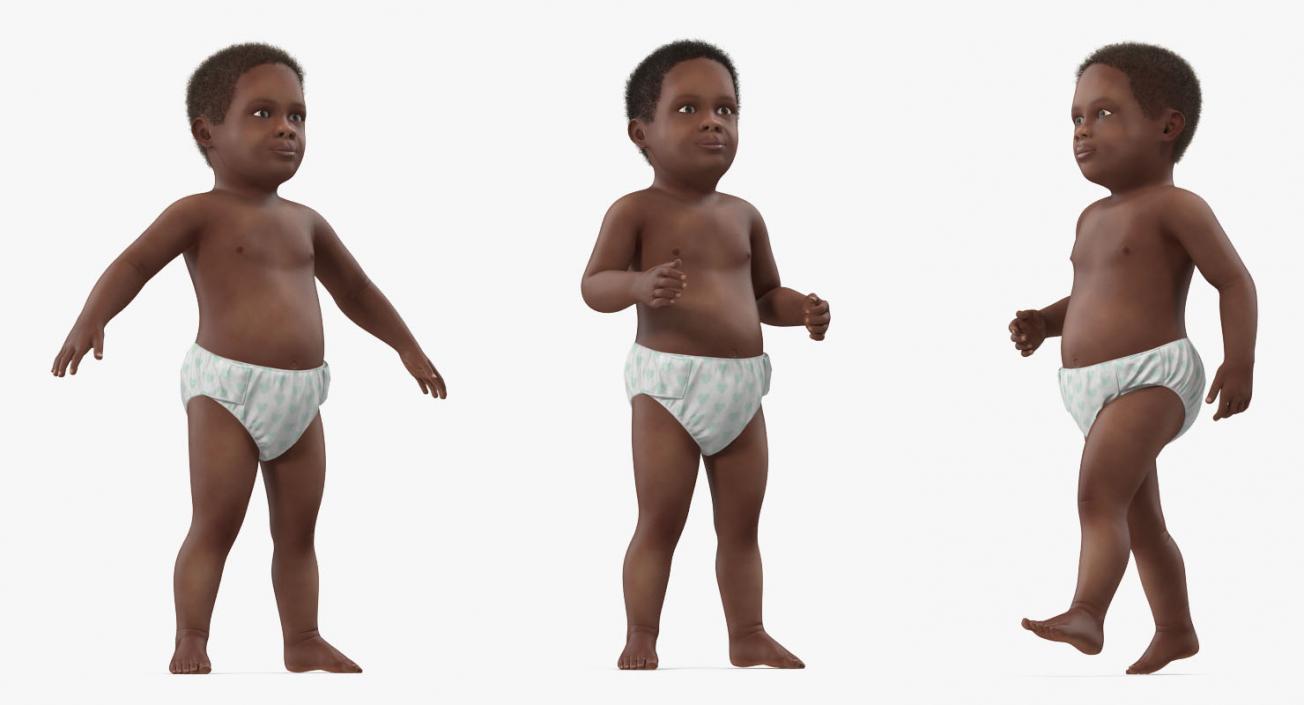 3D Small Baby Boys Rigged Collection model