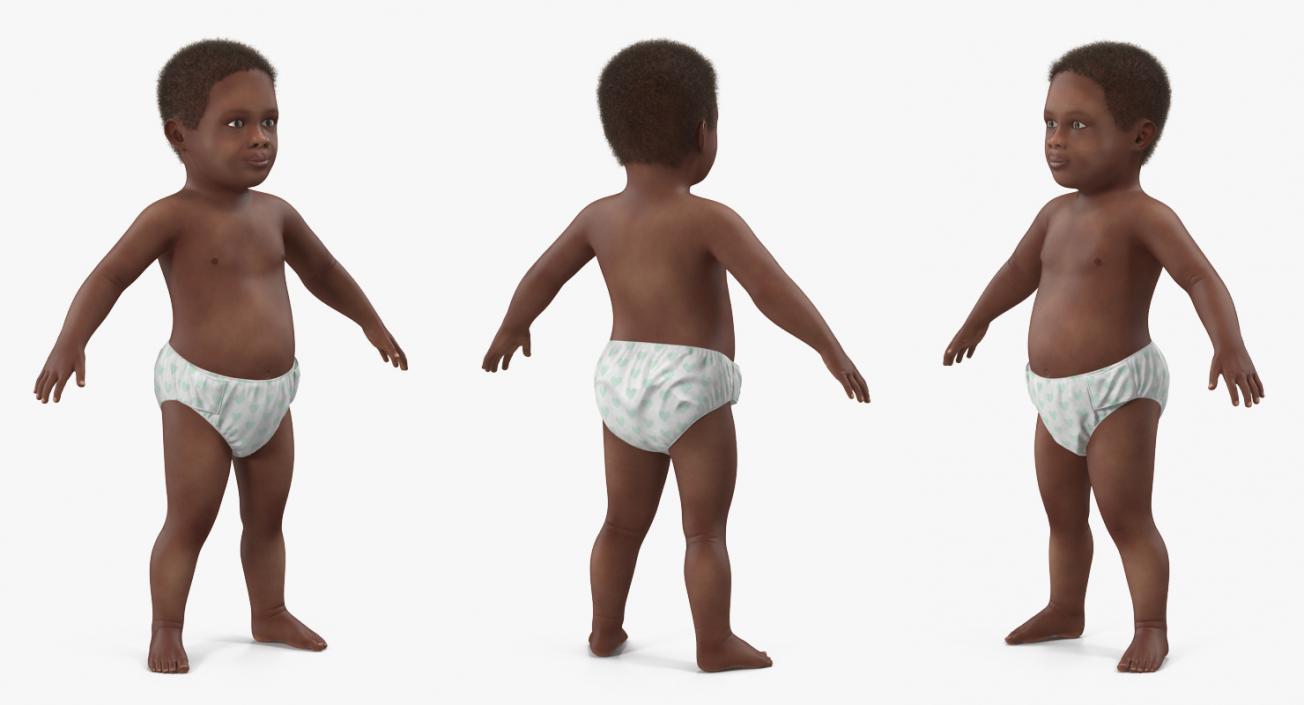 3D Small Baby Boys Rigged Collection model