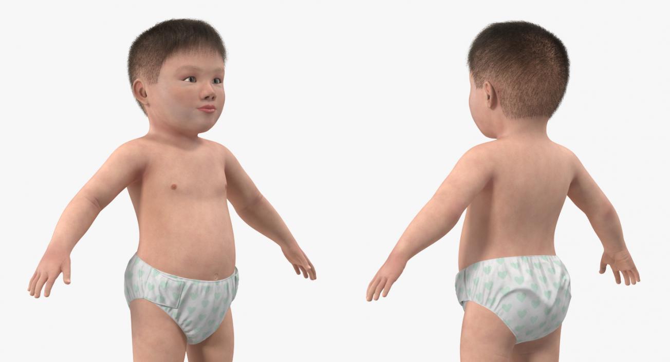 3D Small Baby Boys Rigged Collection model