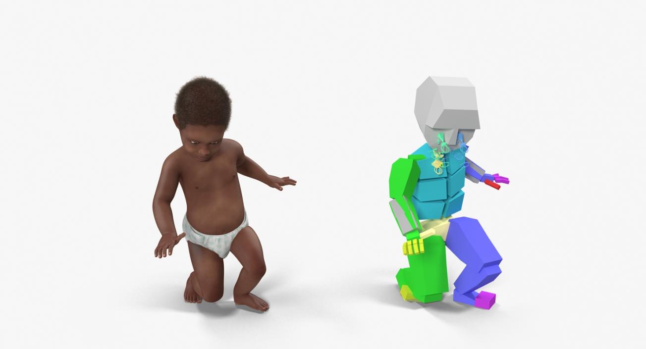 3D Small Baby Boys Rigged Collection model