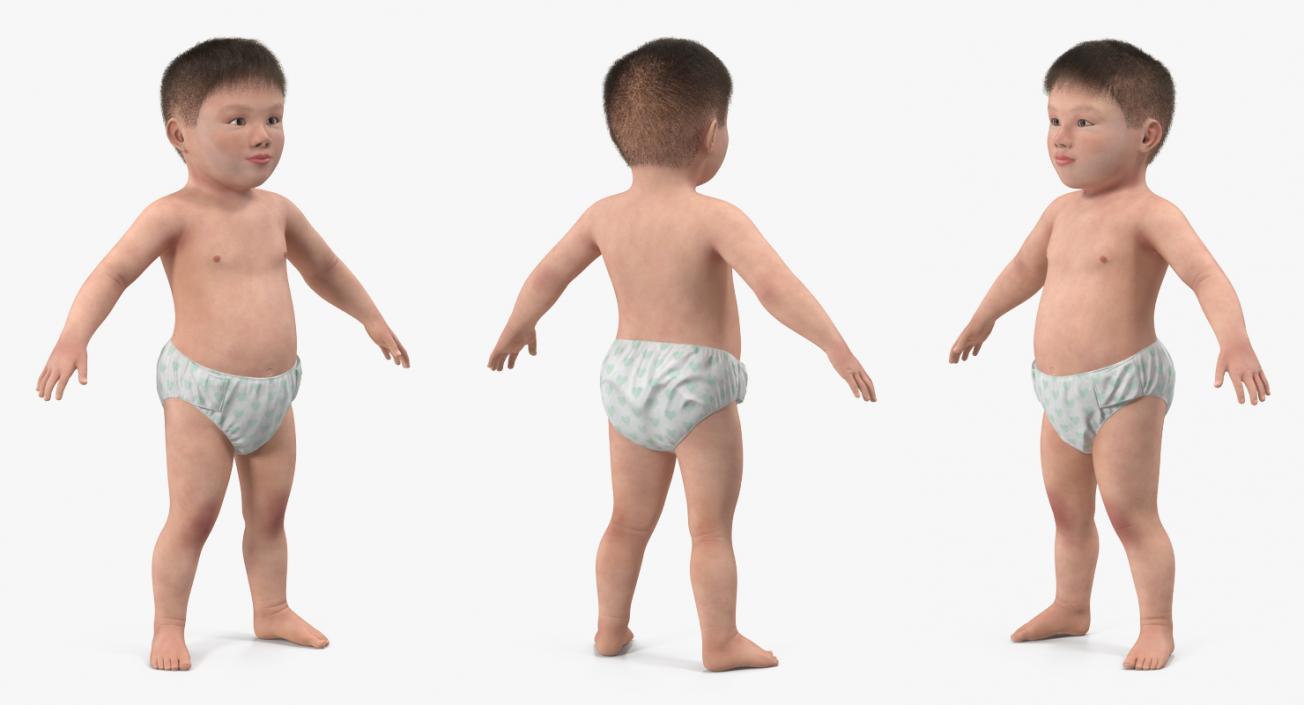 3D Small Baby Boys Rigged Collection model