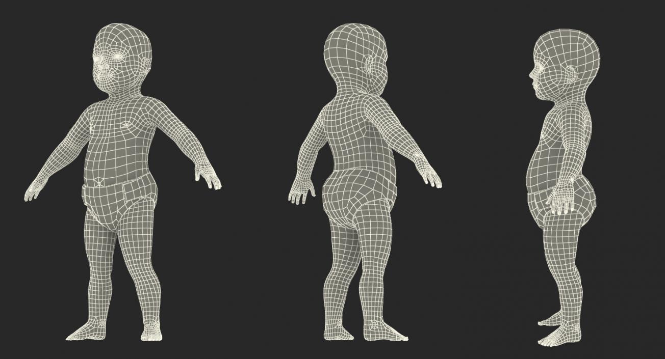 3D Small Baby Boys Rigged Collection model