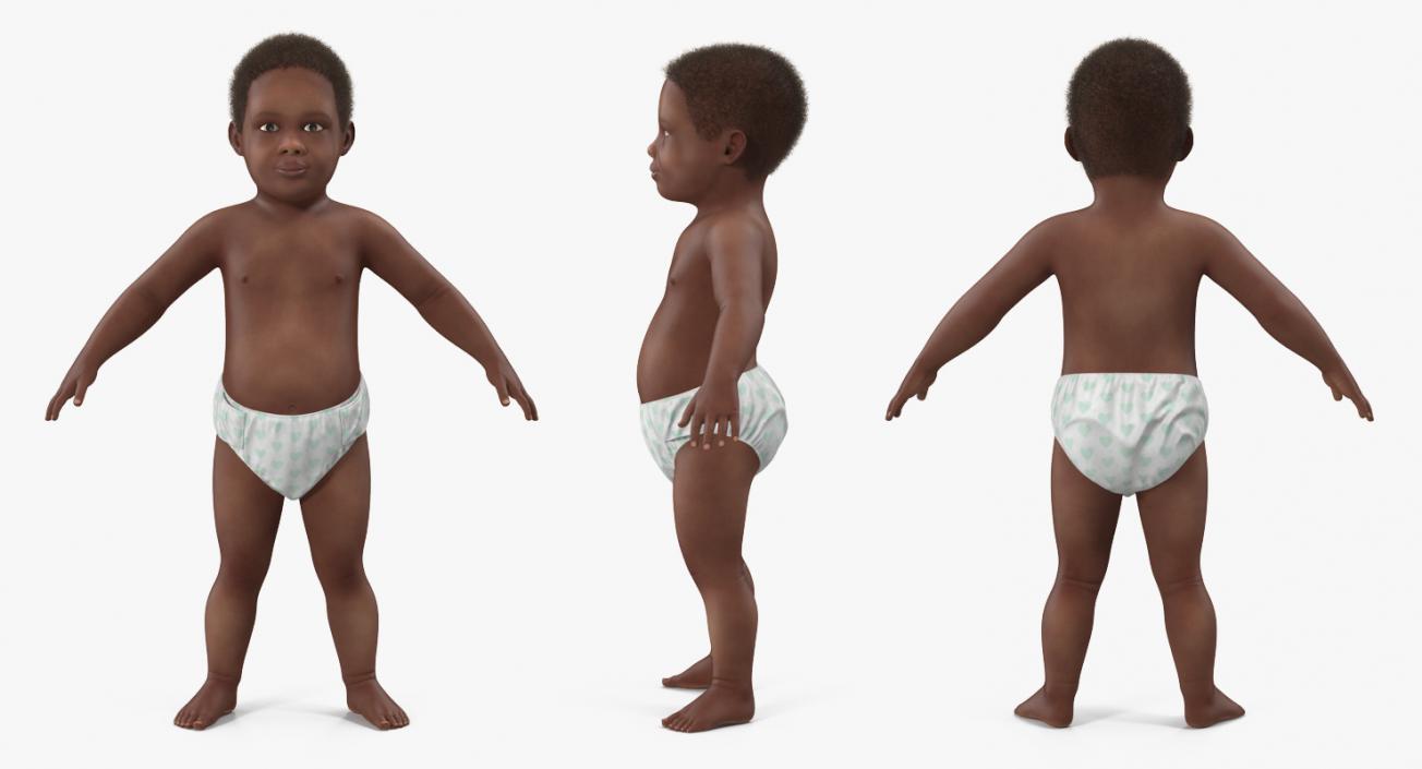 3D Small Baby Boys Rigged Collection model