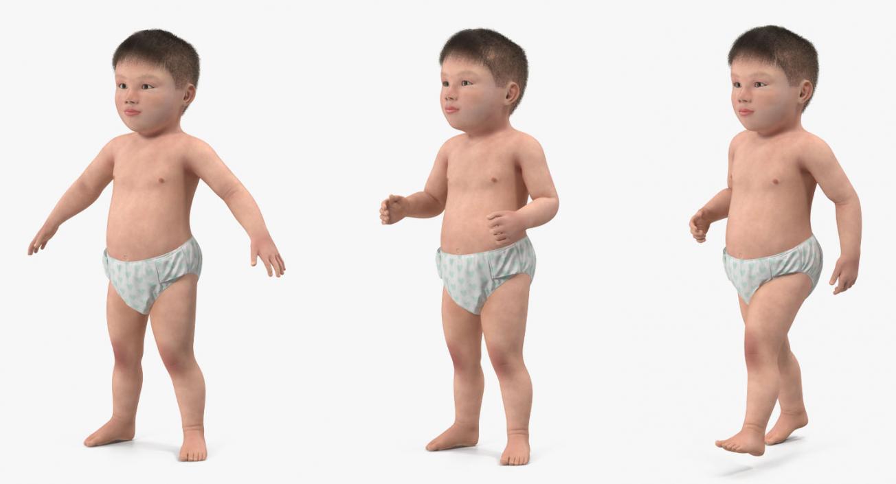 3D Small Baby Boys Rigged Collection model