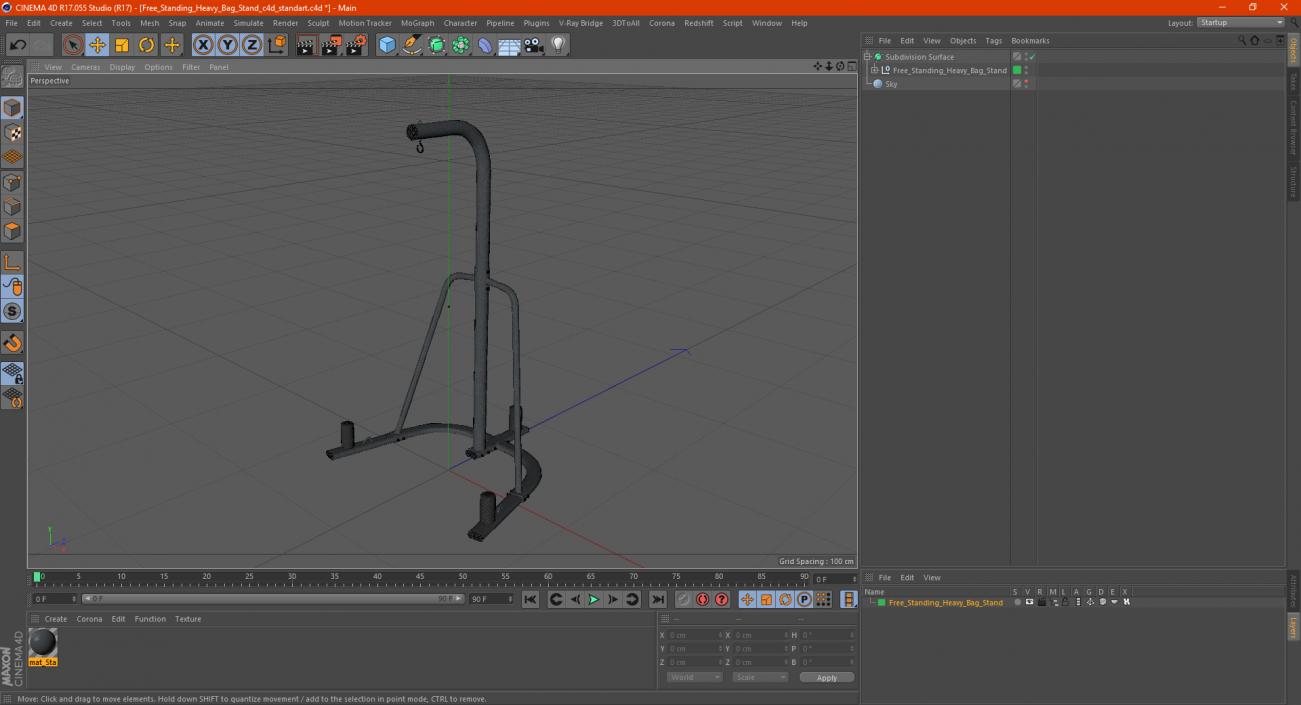 Free Standing Heavy Bag Stand 3D model