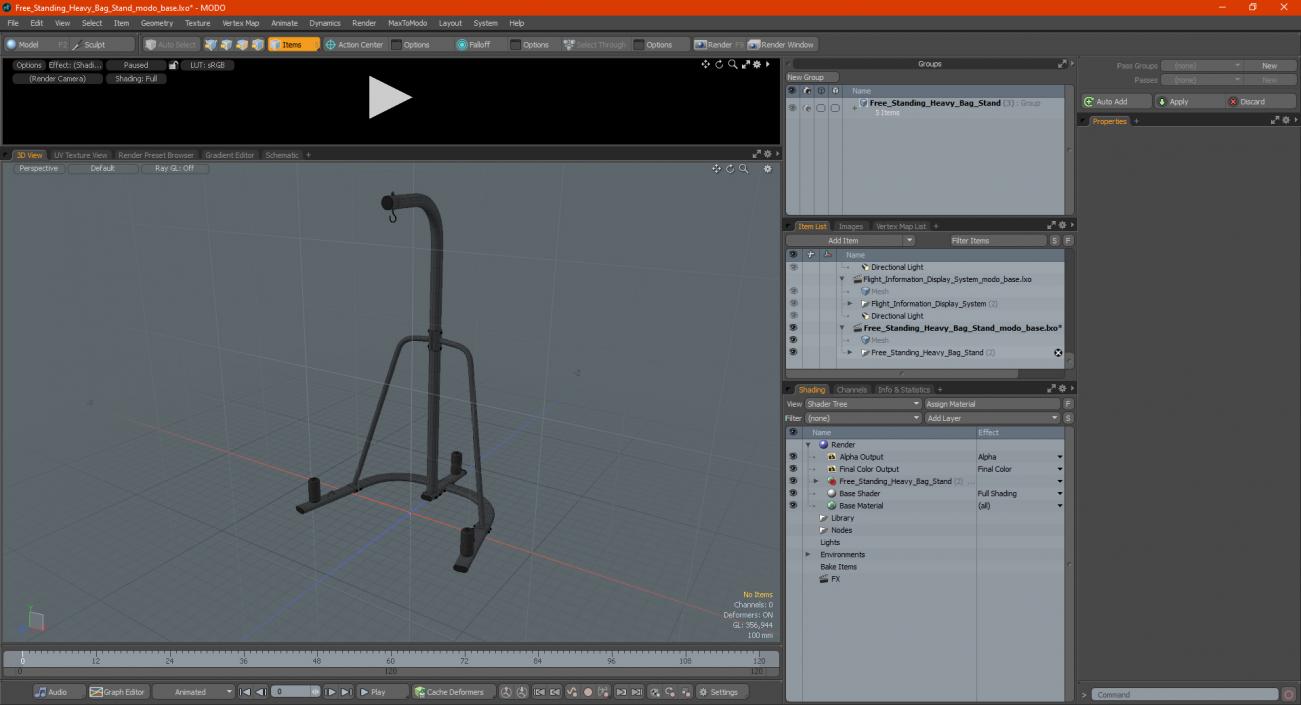 Free Standing Heavy Bag Stand 3D model