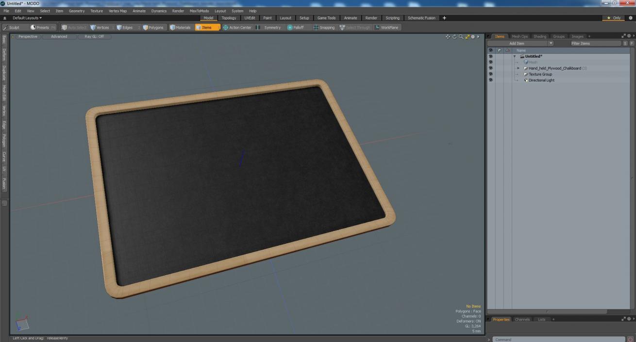 3D Hand-held Plywood Chalkboard model