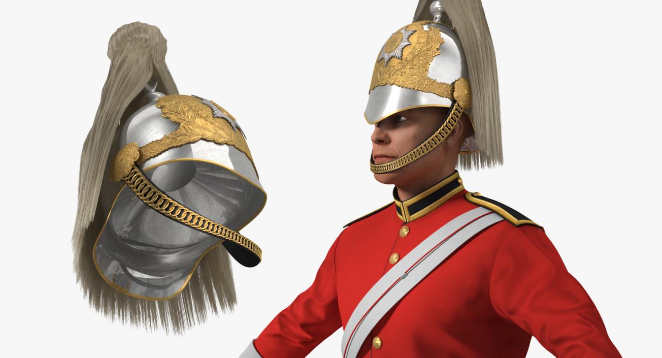 3D British Royal Lifeguard Cavalry Soldier with Fur model