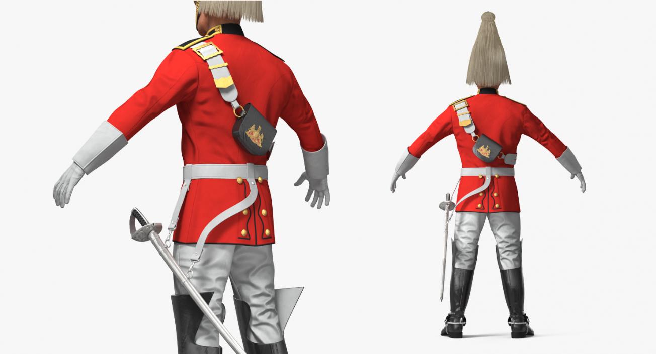 3D British Royal Lifeguard Cavalry Soldier with Fur model