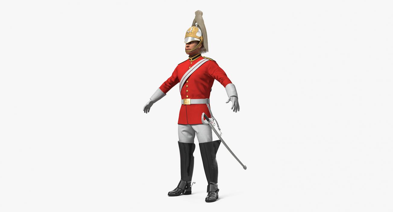 3D British Royal Lifeguard Cavalry Soldier with Fur model