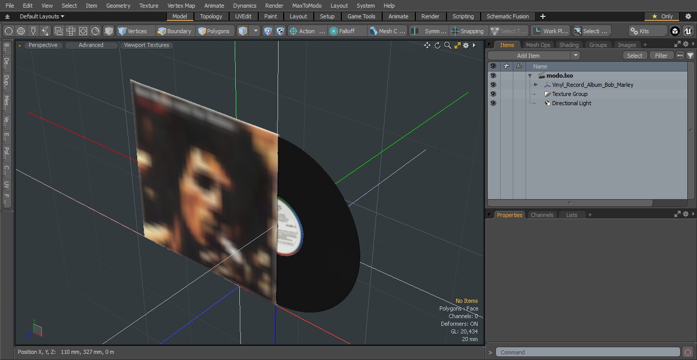 Vinyl Record Album Bob Marley 3D model