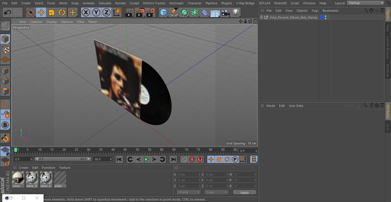 Vinyl Record Album Bob Marley 3D model