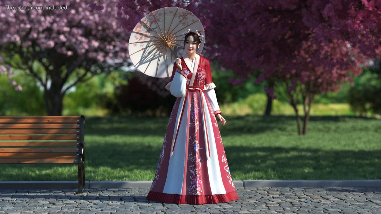 Traditional Style Chinese Man Woman and Boy Collection 3D model